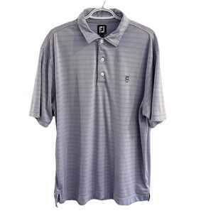 FOOTJOY MENS POLO SHIRT SIZE XL PURPLE‎ STRIPE GOLF PERFORMANCE SHORT SLEEVE